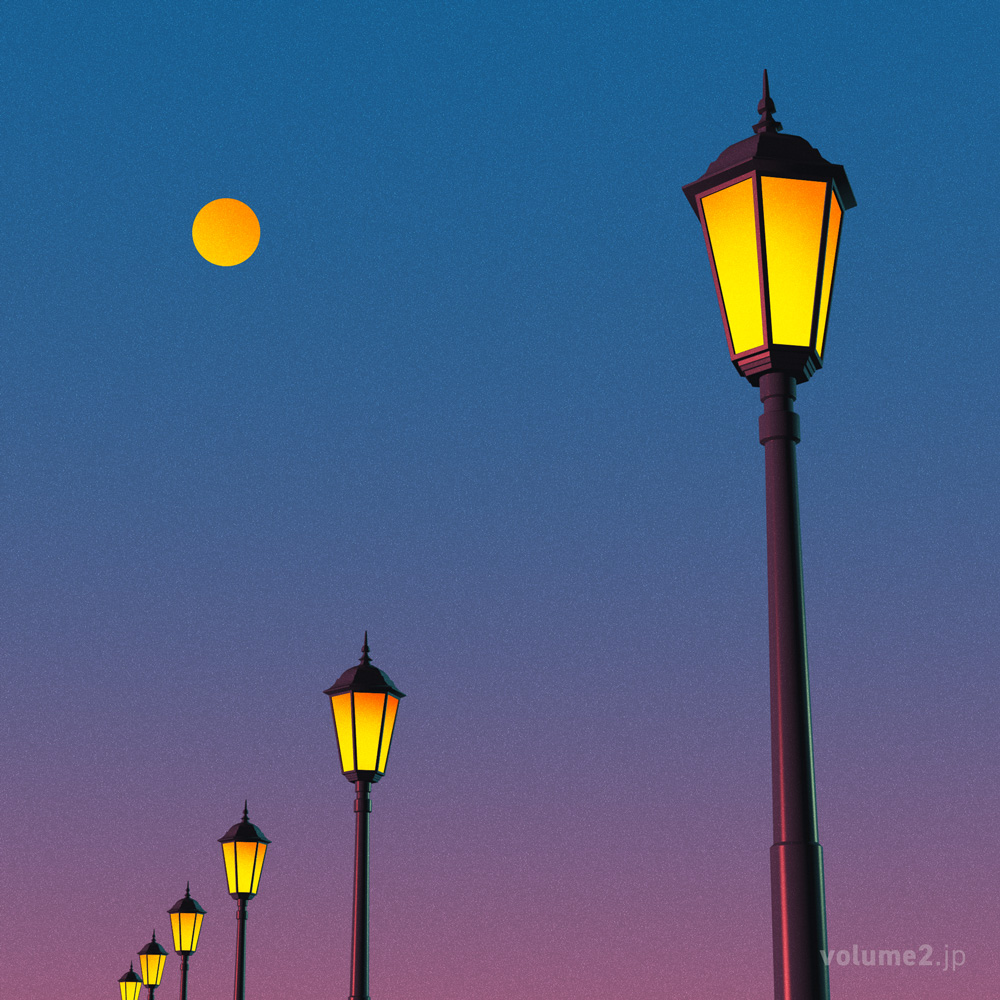 月と街灯